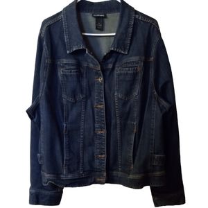 Lane Bryant Women's Denim Jacket Size 22 Dark Blue Wash